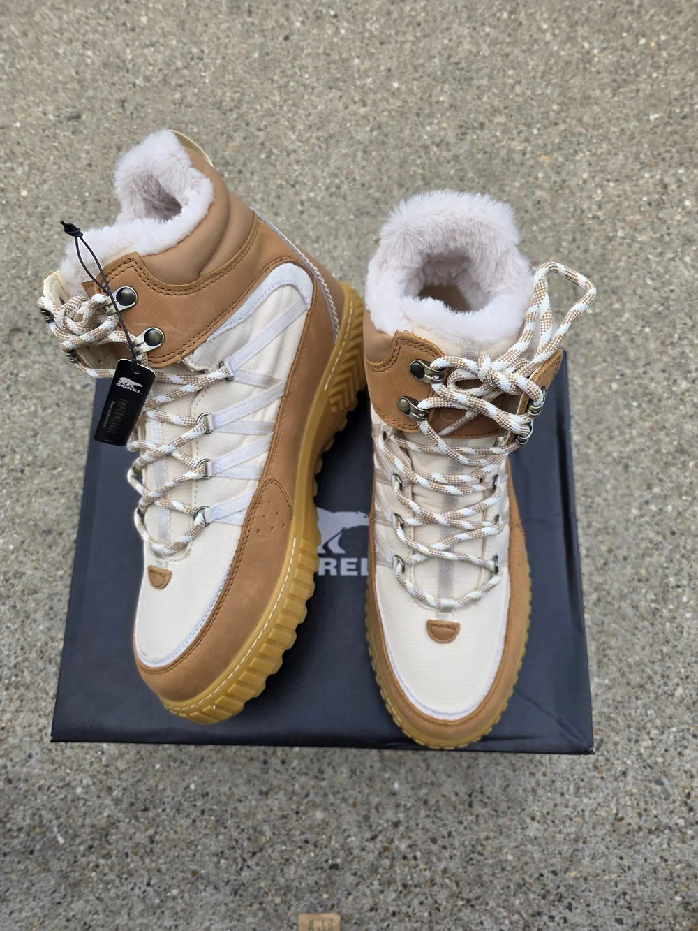 SOREL ONA Women's Beige & Tan Waterproof Winter Boots Size 12